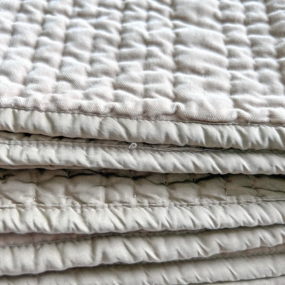 Pottery Barn Queen‎ Quilt Reversible Velvet Silk Cotton 90
